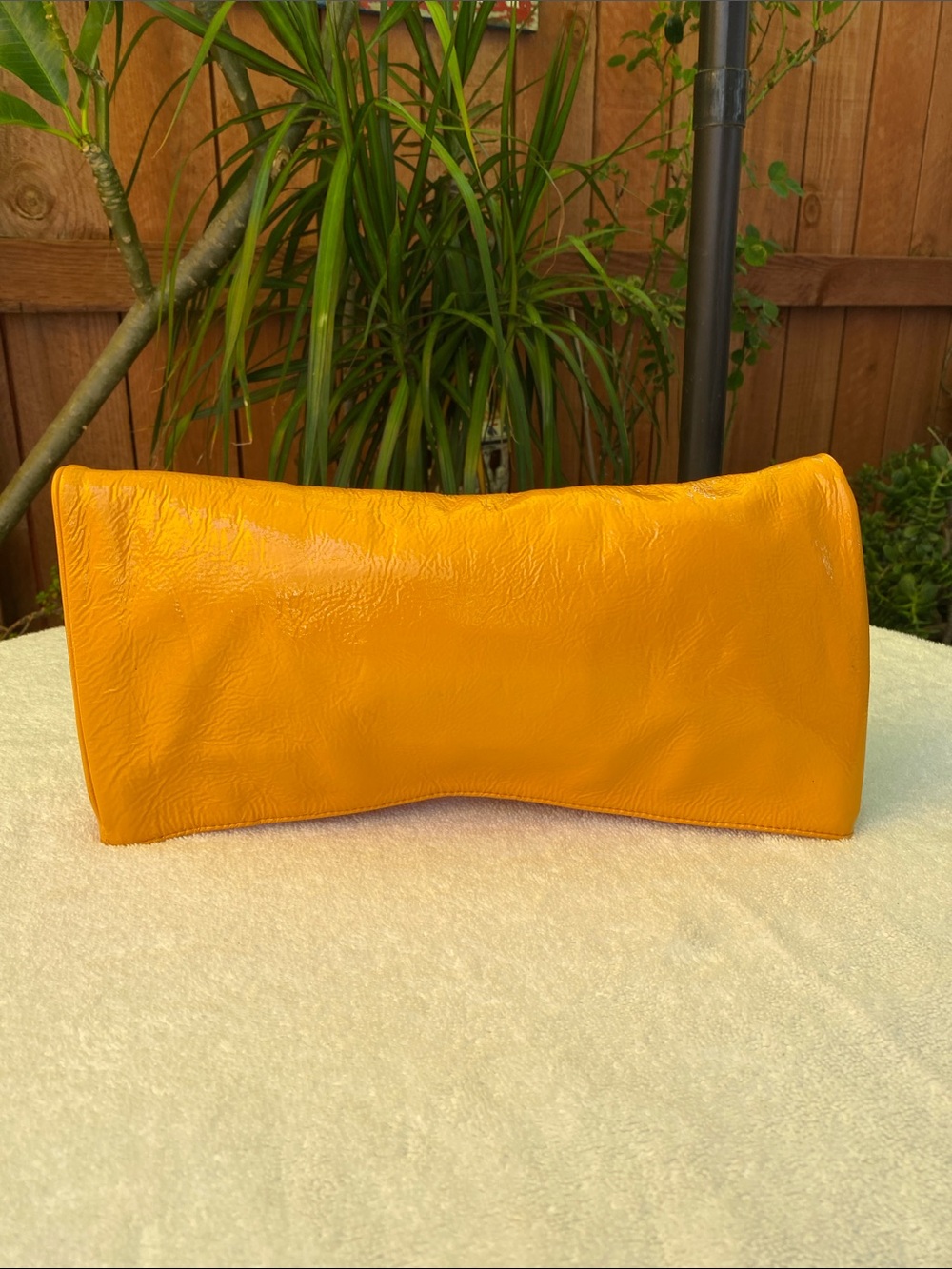 HOBO Yellow Patent Leather Clutch Bag